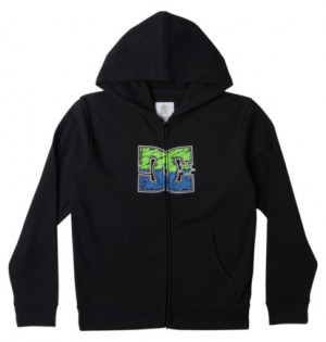 Mikina s Kapucnou DC Shoes DC Star Inline Zip-Up Detske Čierne | DC-7531469