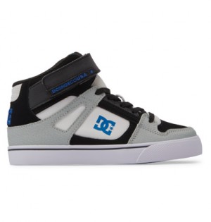 Skate Topanky DC Shoes Pure High-Top EV Detske Biele Siva Modre | DC-3460289