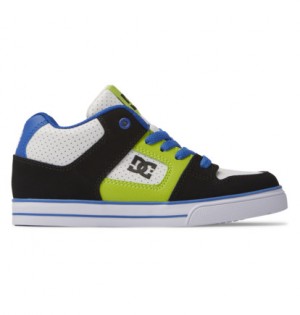 Skate Topanky DC Shoes Pure Mid-Top Detske Čierne Modre Zelene | DC-9421867