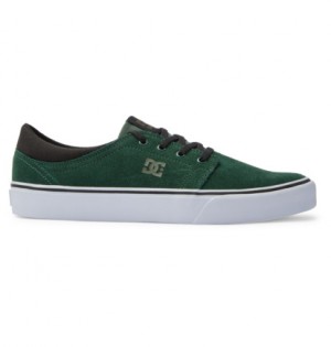 Skate Topanky DC Shoes Trase Suede Panske Tmavo Zelene | DC-1574026