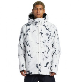 Snowboardové Bundy DC Shoes Basis Print Technical Panske Biele Maskacove | DC-5842071