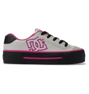 Tenisky DC Shoes Chelsea Platform Damske Biele Čierne Ruzove | DC-6740582