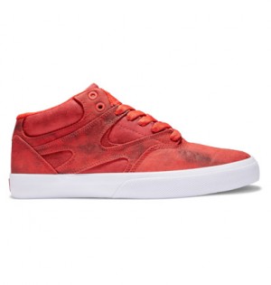 Tenisky DC Shoes Kalis Vulc Mid Panske Červené | DC-2138564