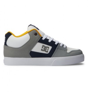 Tenisky DC Shoes Pure Mid Top Panske Biele Námornícka Modrá | DC-4190725