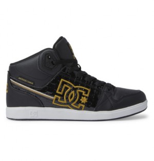 Tenisky DC Shoes University High Top Damske Čierne Zlate | DC-7105634