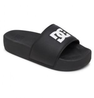 Zabky DC Shoes DC Slide Platform Slider Damske Čierne Čierne Biele | DC-4835107