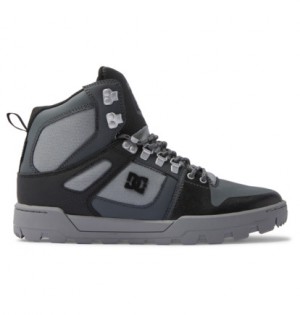 Zimne Topanky DC Shoes Pure Hi Water Resistant Panske Čierne Siva Čierne | DC-7962058