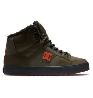 Zimne Topanky DC Shoes Pure High WNT Panske Olivovo Zelená Oranžové | DC-9470268