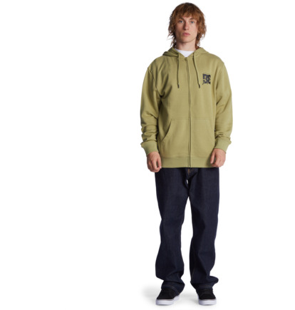 Mikina s Kapucnou DC Shoes All Trades Zip-Up Panske Olivovo Zelená | DC-0437895