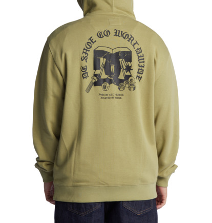 Mikina s Kapucnou DC Shoes All Trades Zip-Up Panske Olivovo Zelená | DC-0437895