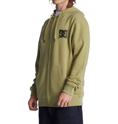 Mikina s Kapucnou DC Shoes All Trades Zip-Up Panske Olivovo Zelená | DC-0437895