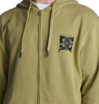 Mikina s Kapucnou DC Shoes All Trades Zip-Up Panske Olivovo Zelená | DC-0437895