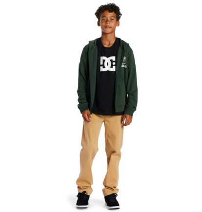 Mikina s Kapucnou DC Shoes Playtime Zip-Up Detske Tmavo Zelene | DC-6148570