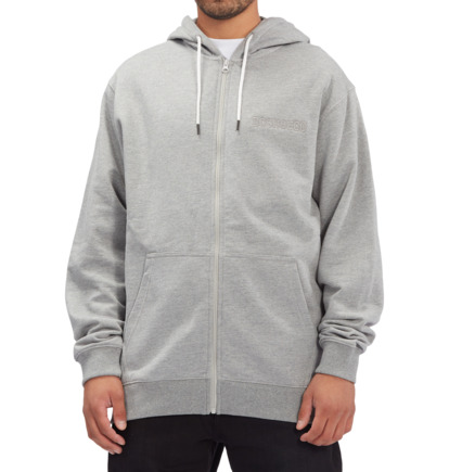 Mikina s Kapucnou DC Shoes Riot Zip-Up Panske Siva | DC-0237815