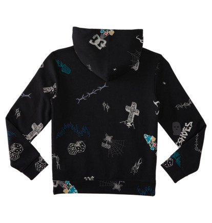 Mikina s Kapucnou DC Shoes Scribble Pullover Detske Čierne | DC-2874105