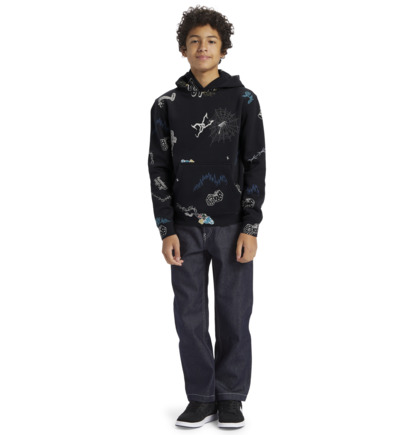 Mikina s Kapucnou DC Shoes Scribble Pullover Detske Čierne | DC-2874105