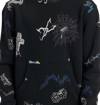 Mikina s Kapucnou DC Shoes Scribble Pullover Detske Čierne | DC-2874105