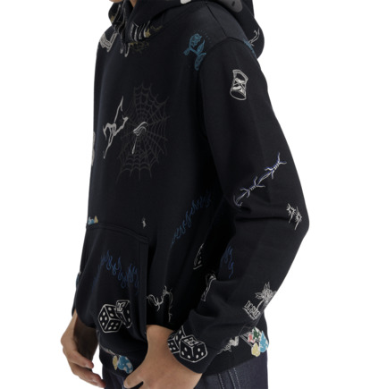 Mikina s Kapucnou DC Shoes Scribble Pullover Detske Čierne | DC-2874105