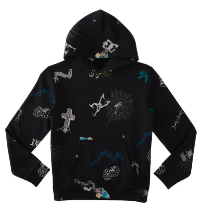 Mikina s Kapucnou DC Shoes Scribble Pullover Detske Čierne | DC-2874105