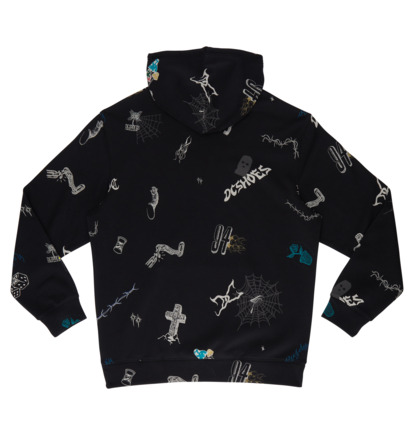 Mikina s Kapucnou DC Shoes Scribble Pullover Panske Čierne | DC-6182370