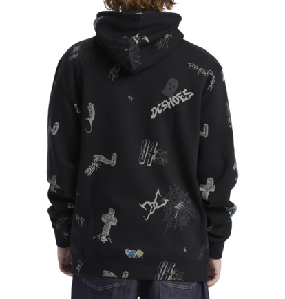 Mikina s Kapucnou DC Shoes Scribble Pullover Panske Čierne | DC-6182370