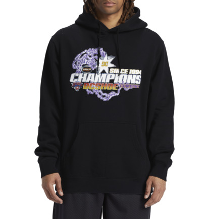 Mikina s Kapucnou DC Shoes The Champs Pullover Panske Čierne | DC-4617395