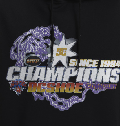 Mikina s Kapucnou DC Shoes The Champs Pullover Panske Čierne | DC-4617395