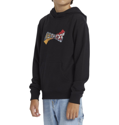 Mikina s Kapucnou DC Shoes Warped Pullover Detske Čierne | DC-5430182