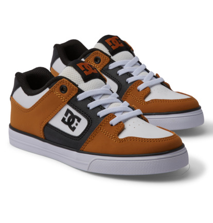 Skate Topanky DC Shoes Pure Elastic Detske Hnede Biele | DC-4603791