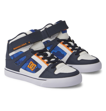 Skate Topanky DC Shoes Pure High-Top EV Detske Modre Oranžové | DC-3605984