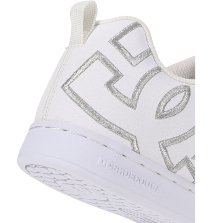 Tenisky DC Shoes Court Graffik Damske Biele Strieborne | DC-3514802