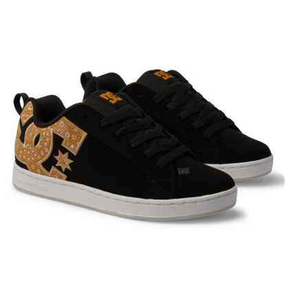 Tenisky DC Shoes Court Graffik Damske Čierne Zlate | DC-1975204