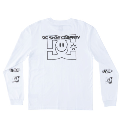 Tricko DC Shoes All Smiles Long Sleeve Panske Biele | DC-4069587