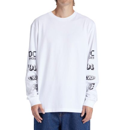 Tricko DC Shoes All Smiles Long Sleeve Panske Biele | DC-4069587