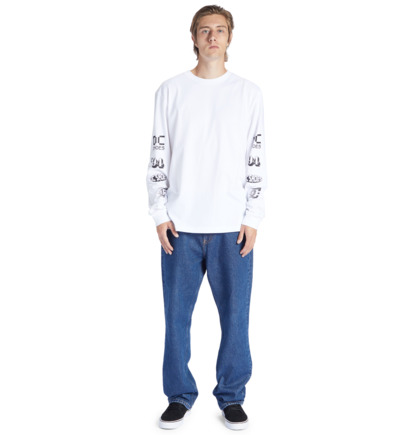 Tricko DC Shoes All Smiles Long Sleeve Panske Biele | DC-4069587