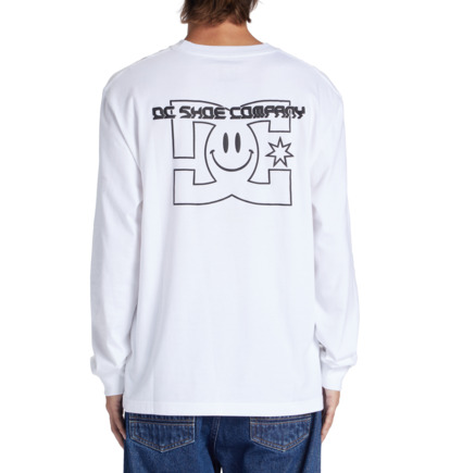 Tricko DC Shoes All Smiles Long Sleeve Panske Biele | DC-4069587