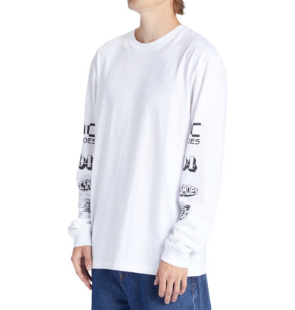 Tricko DC Shoes All Smiles Long Sleeve Panske Biele | DC-4069587