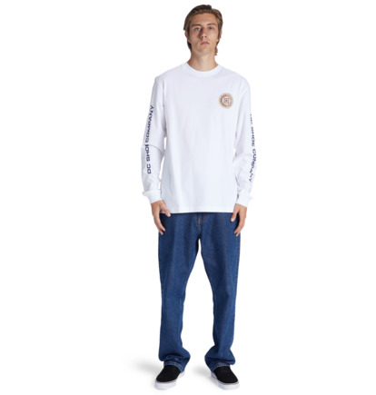 Tricko DC Shoes Old Head Long Sleeve Panske Biele | DC-6548921